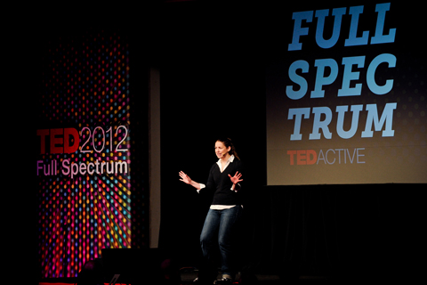 Tenrehte CEO & TED Fellow Jennifer Indovina presents her talk, "Pardon the
Interruption", at TED Active 2012, photo copyright TED